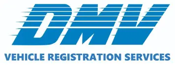 A blue and white logo for dme registration.