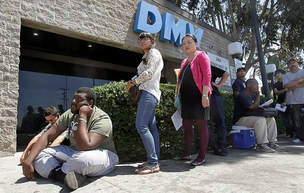 People Waiting in DMV line